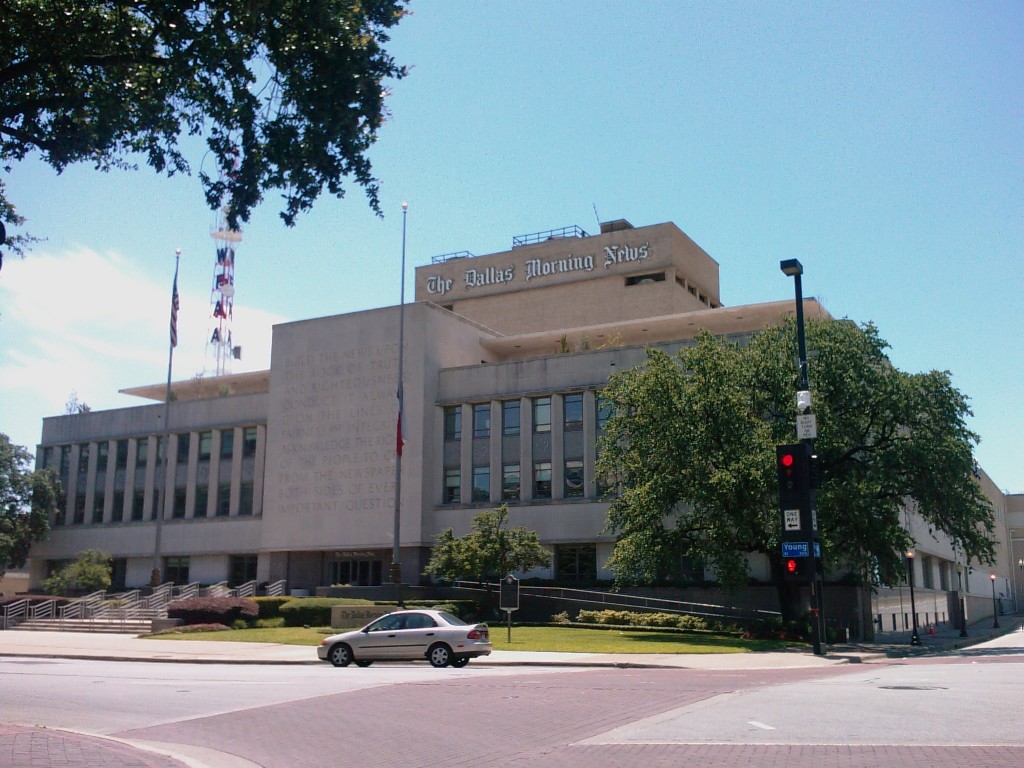 Photo of the Dallas Morning News building during my Sunday excursion.