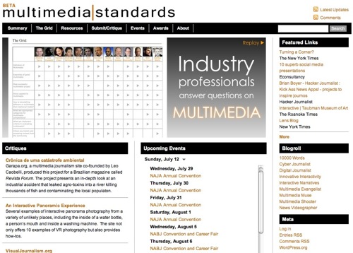 Multimedia Standards (Beta) - A comprehensive resource for multimedia journalists